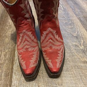 Red Western Circle G Cowgirl Bootie
